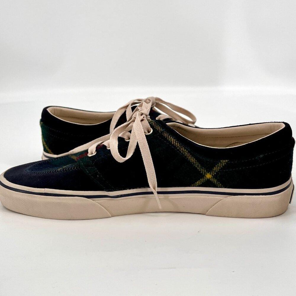 Polo Ralph Lauren Keaton Pony Sneaker Size 11 Chambray Herringbone Shoes - Picture 8 of 14